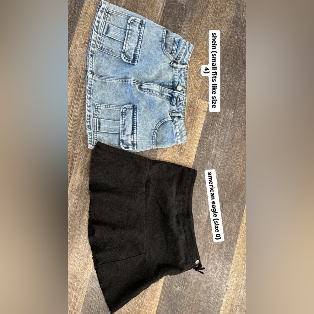 Denim and Black Skirt Set